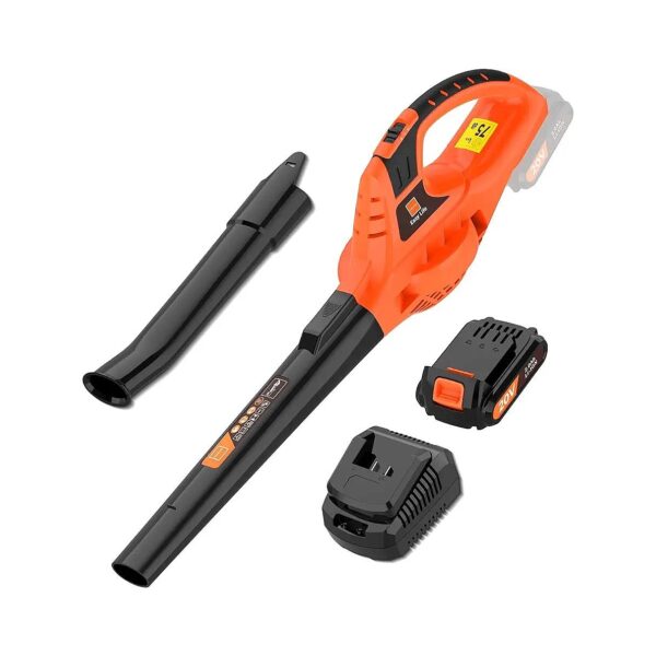 0Ah Battery Powered Cordless Leaf Blower with Turbocharging Technology