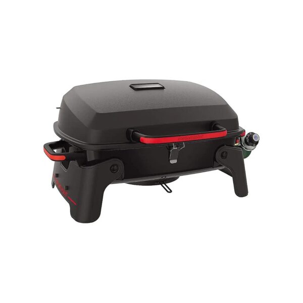 1 Burner Portable Grill with Red and Black Finish for Camping Outdoor Cooking