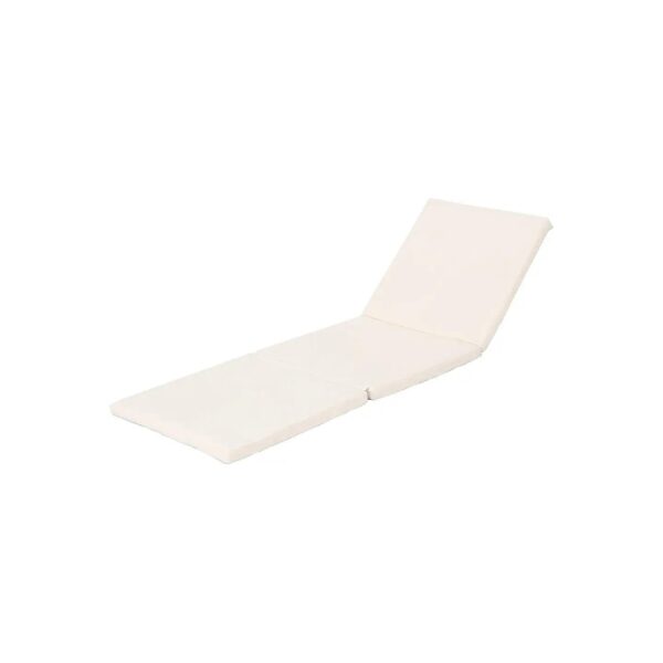 1 Count Pack of Cream-Colored Water-Resistant Chaise Lounge Cushion with Foam Fill