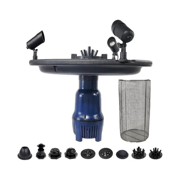 1 HP Low-Wattage Floating Fountain with 12 Spray Patterns and Surface Aeration for Ponds