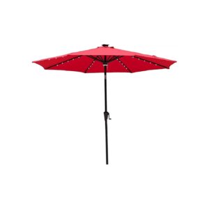 10 Foot Outdoor Patio Market Table Umbrella with Solar LED Lights and Tilt Function