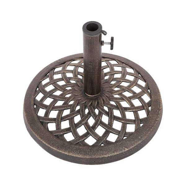 100% Cast Iron Bronze Umbrella Base 7 Inch in Diameter and Height