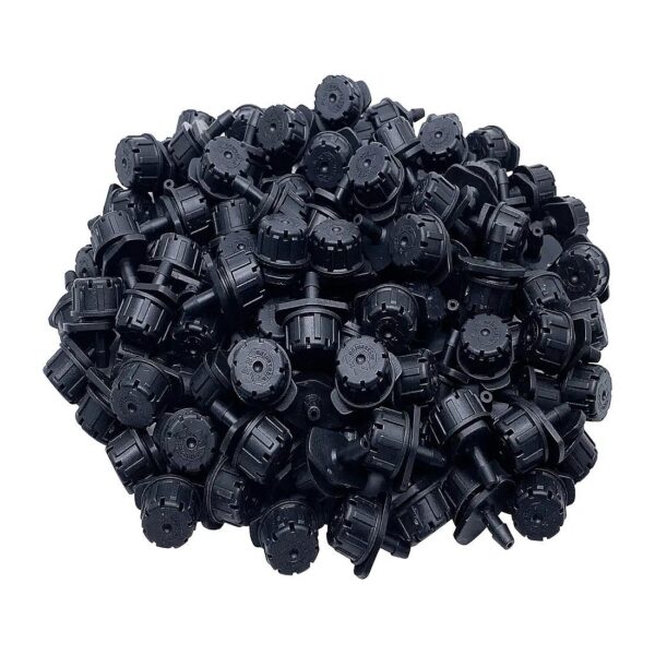 100 Pcs Black Adjustable Irrigation Drippers Sprinklers for Watering Systems and Plants