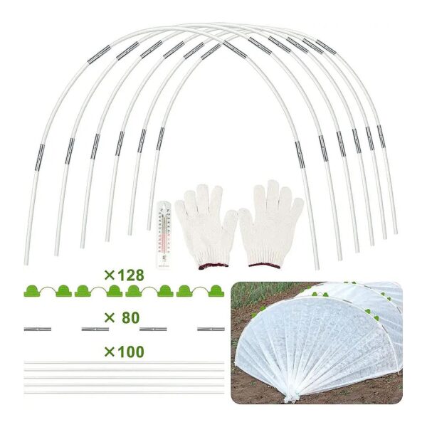 100 Pcs Greenhouse Hoops for Raised Bed Garden Layout