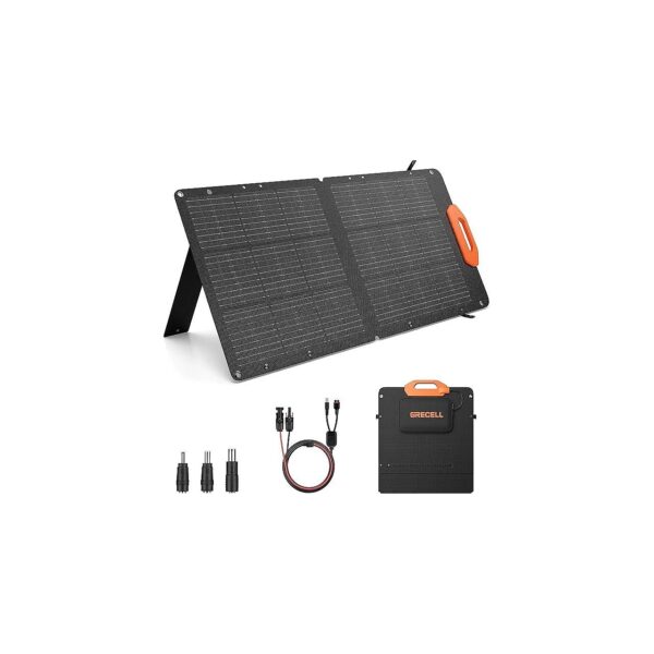 100W Solar Panel with Fast Charger and Adjustable Kickstand for Portable Power Stations