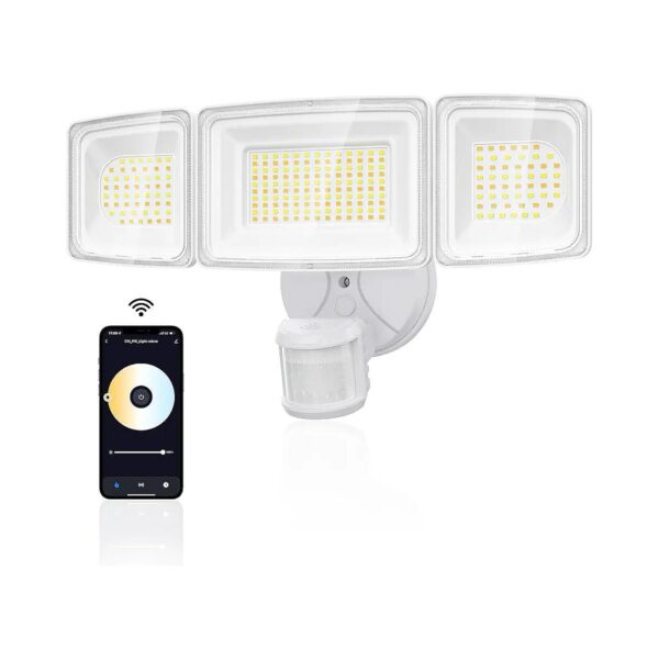 100W WiFi Smart Outdoor Flood Light with Motion Sensor and 3-Level Sensing Distances