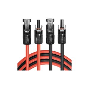 10AWG 6mm2 Solar Panel Extension Cables 5FT Black Red Copper Wire Connectors