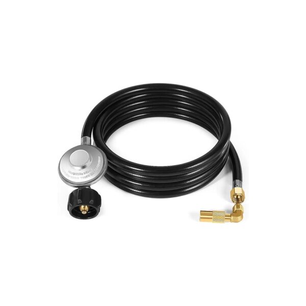 10FT Propane Hose Regulator for Blackstone Griddle and LP Gas Grills with Elbow Adapter