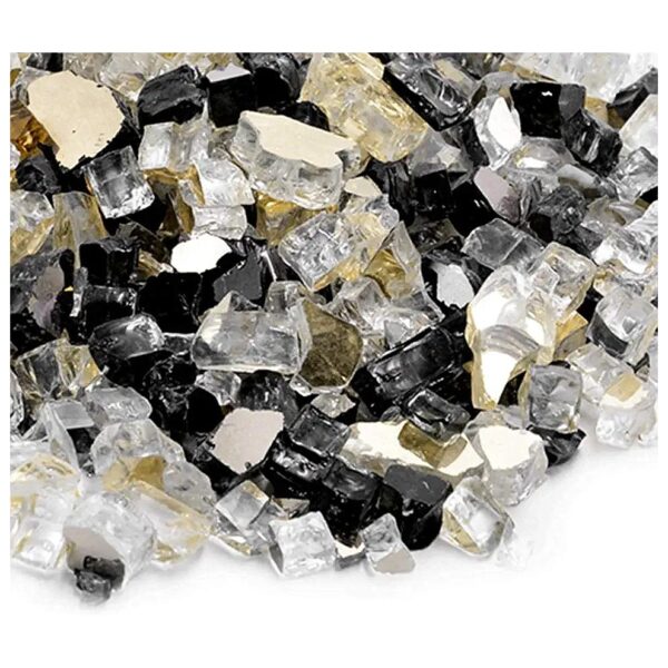 10-Pound Tempered Fire Glass for Onyx Black, Platinum, Gold Landscaping