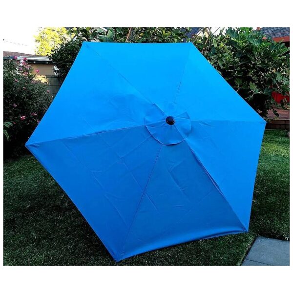 10ft 6 Rib LAKE BLUE Replacement Umbrella Canopy 220D Polyester with Fade Resistance