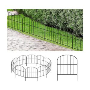 10ft Long Metal Garden Fence with Arched Design for Pet Barrier and Yard Border