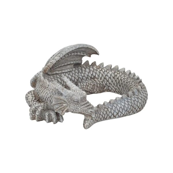 10inch Sleeping Concrete Finish Resin Dragon Garden Sculpture