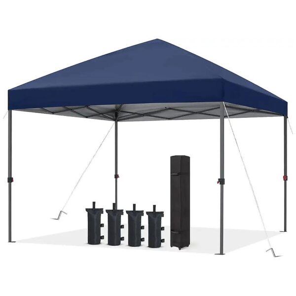 10x10 Foot Portable Navy Blue Pop Up Canopy for Outdoor Activities