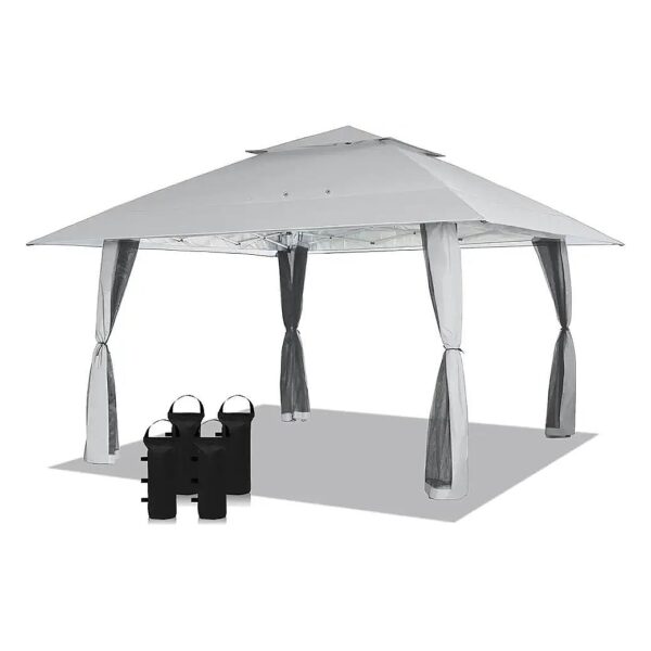 10x10 Pop Up Gazebo with Easy Center Lock and Large 13x13 Canopy