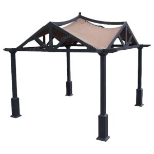 10x10 Square Brown Gazebo Canopy Replacement with 100% Polyester Fabric CP13-70-01