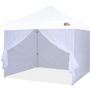 10x10 White Pop-Up Canopy Sidewall Kit with Doorwall and Velcro Straps