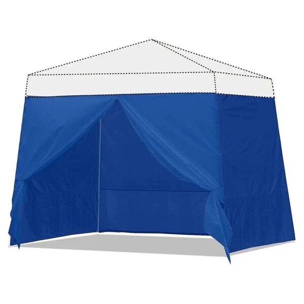 10x10ft Blue Canopy Slant Leg Walls with Roll Up Entrance, 4 Walls Only