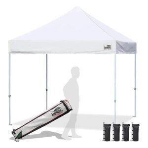 10x10ft Pop Up Canopy Tent for Outdoor Events with Heavy Duty Roller Bag and Sand Bags