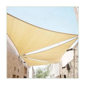 10x10x10 Beige Triangle Sun Shade Sail Canopy with Breathable and Durable Fabric