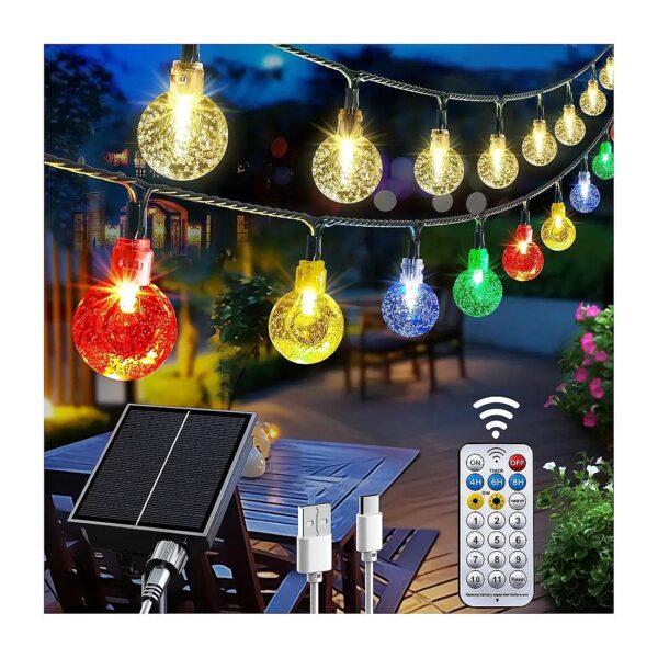 11 Lighting Modes and 100 LED Solar String Lights for Outdoor Use