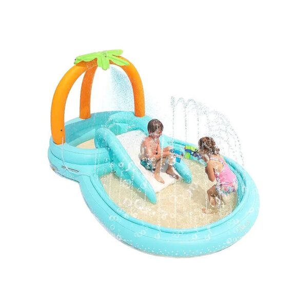 110" x 71" x 53" Inflatable Swimming Pool for Kids with Slide and Water Features