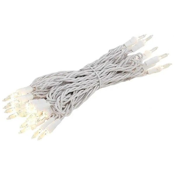 12 Foot Long Clear Mini Light Set for Short Garlands and Wreaths