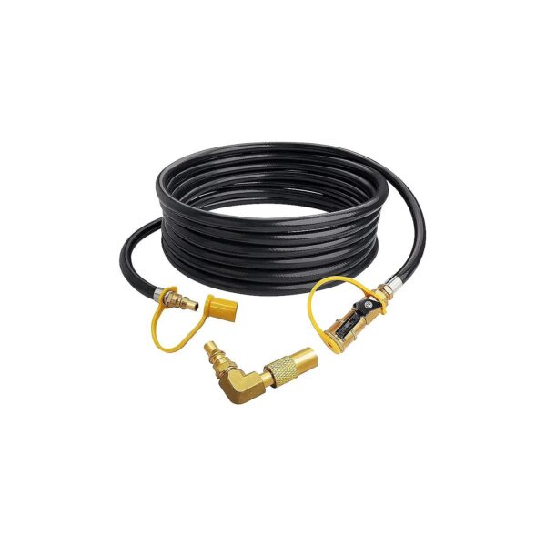 12 Foot Propane Hose Kit with Quick Connect Valve and Adapter for Blackstone RV Grills