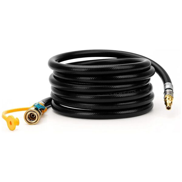 12 Foot Propane Hose with Quick Disconnect and Shutoff Valve for Portable Gas Grills