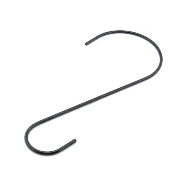 12 Inch Black Metal S Shape Hooks for Hanging Decorations and Household Items