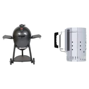 12 Inch Charcoal Grill Chimney Starter with E-Z Starter and Patented Trigger Release