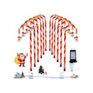 12 Pack Christmas Candy Cane Lights for LED Pathway Decorations