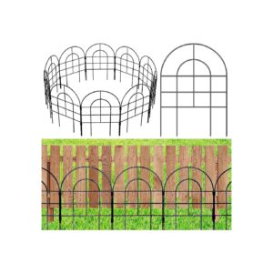 12 Pack Metal Garden Fence Panels Rustproof Animal Barrier Fencing for Dog and Rabbit