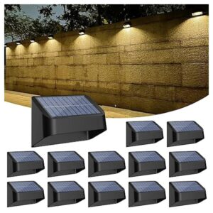 12 Pack Solar Fence Lights with RGB and Warm White Lighting Options