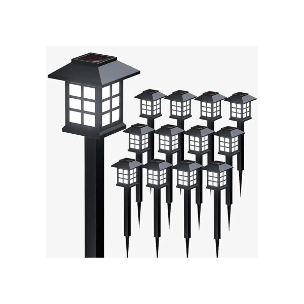 12 Pack Solar Pathway Lights for Outdoor Pathway and Walkway Lighting