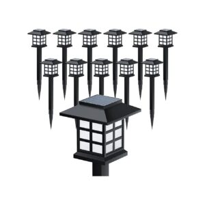 12 Pack, Solar Powered, Long-Lasting, Soft Warm Illumination for Outdoor Landscape