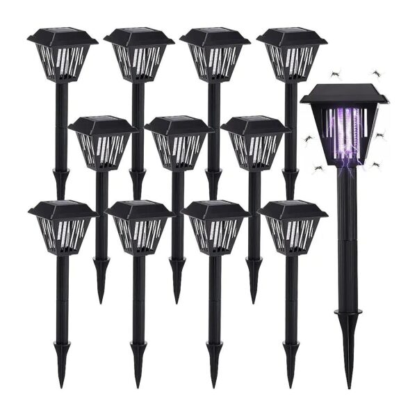 12 Pcs Solar Bug Zapper Mosquito Killer Lighting for Indoor and Outdoor Use