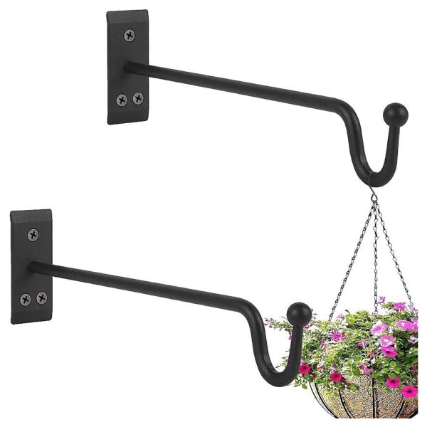 12 inch Long Metal Hanging Plant Brackets for Hanging Planters and More