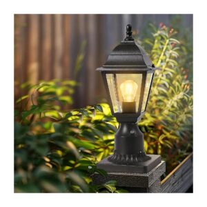 120V Outdoor Post Lantern with E26 Base and Clear Glass for Patio and Garden Lighting