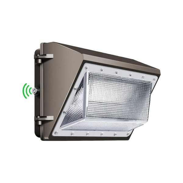 120W LED Wall Pack with Dusk-to-Dawn Sensor and 15840LM Light Output for Buildings