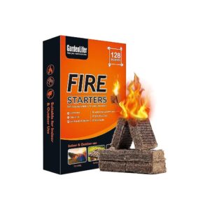 128 Squares Wood Fire Starter Cubes for Indoor and Outdoor Fireplaces Fire Pits