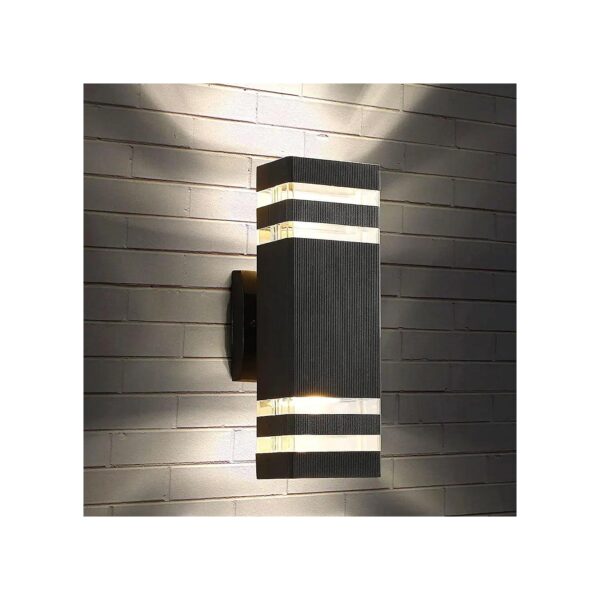 12In Square Exterior Wall Mount Lamp with Warm White LED Lighting