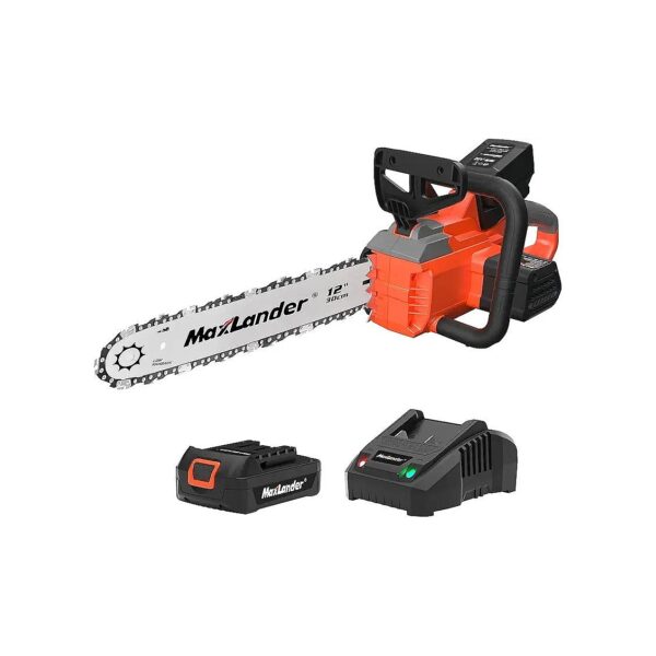 12-Inch Battery Operated Chainsaw with Auto-Tension and Lubrication for Easy Use