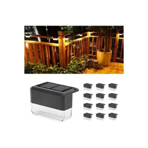 12-Pack Solar Powered LED Deck Lights with Warm White and Color Changing Options