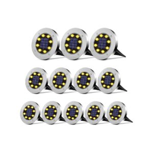 12Pack Waterproof Solar Lights for Landscaping Pathway Decor Outdoor Lighting