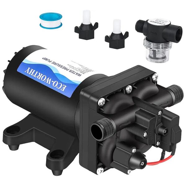 12V 5GPM Water Diaphragm Pump for Yacht Campers with Automatic Pressure Switch