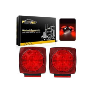 12V Red White LED Stop Turn Tail License Brake Running Light for Trailers Under 80