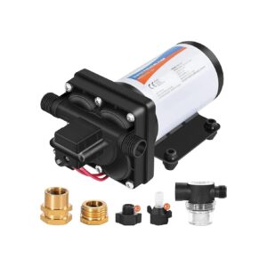 12V Water Pump with 3/4'' Garden Hose Adapters for RV Yacht Kitchen Irrigation