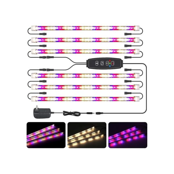 12V3A LED Grow Light Strips for Indoor Plants, 3 Working Modes and 10 Dimmable Levels