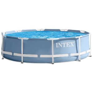 12ft Round Prism Frame Pool with Powder-Coated Steel Tubing