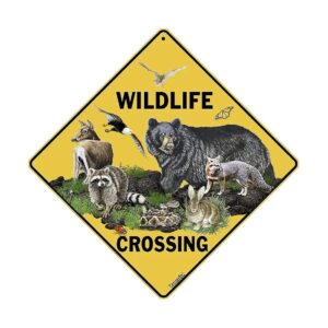 12x12 Aluminum Caution Yellow Wildlife Art Decorative Outdoor Use